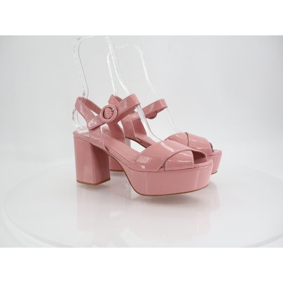 Jeffrey Campbell Platz Sandal Dusty Pink Patent Leather Platform Heels Chunky 10 - Picture 2 of 14